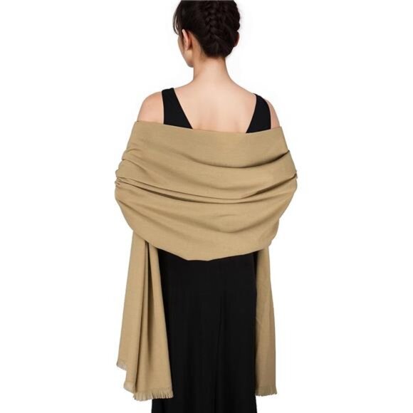 Pashmina Scarf for Women Camel - Picture 2 of 6